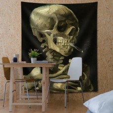 Wall26® - "Head of a Skeleton with a Burning Cigarette" - Fabric Tapestry -51x60   122009356344